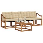 vidaXL Ensemble de canapés d'extérieur 5 Pièces Naturel et Beige