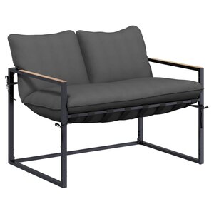 vidaXL Ensemble de canapé de jardin Noir et anthracite Acier