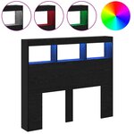 vidaXL Cabinet de Tête de Lit avec LED Chêne noir 122 x 17 x 102 cm