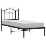 vidaXL Cadre de lit métal sans matelas avec tête de lit noir 90x190 cm