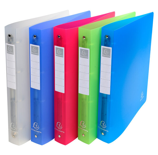 10 Classeurs 4 anneaux PP Chromaline (avec étiquette de dos) - A4 maxi  couleur aléatoire EXACOMPTA