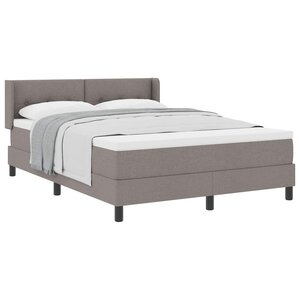 vidaXL Lit à ressorts avec tête de lit Taupe 190 x 140 cm tissu