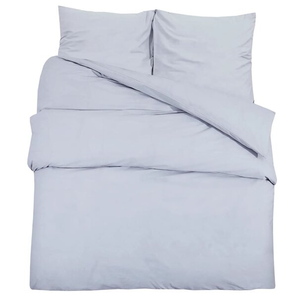 vidaXL Ensemble de housse de couette Gris 155x220 cm Microfibre légère