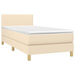 vidaXL Sommier à lattes de lit avec matelas LED Crème 80x200 cm Tissu