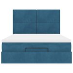 vidaXL Cadre de lit ottoman avec matelas bleu foncé 140x200 cm velours