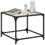 vidaXL Table basse avec dessus en verre transparent 50x50x40 cm acier