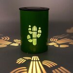 Lanterne solaire jeu de lumière cactus vert métal h13cm