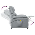 vidaXL Fauteuil de massage inclinable Gris clair Tissu