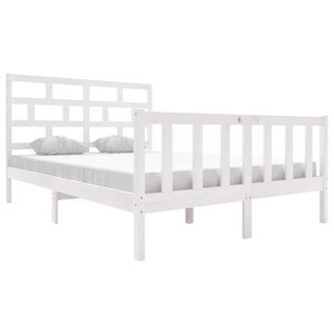 vidaXL Cadre de lit sans matelas blanc bois de pin massif