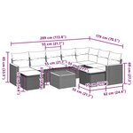 vidaXL Salon de jardin avec coussins 10 Pièces beige résine tressée