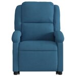 vidaXL Fauteuil inclinable électrique bleu velours