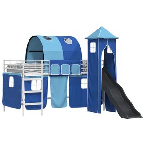 vidaXL Cadre de lit superposé pour enfants Blanc et bleu 80 x 200 cm