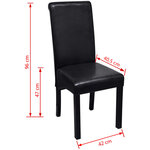 Vidaxl chaises de salle à manger 6 pièces noir similicuir