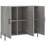 vidaXL Buffet sonoma gris 90x34x80 cm bois d'ingénierie