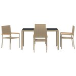 vidaXL Ensemble de salle à manger pour jardin 5 Pièces Beige