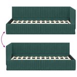 vidaXL Cadre de lit d'angle Vert foncé 100 x 200 cm Velours