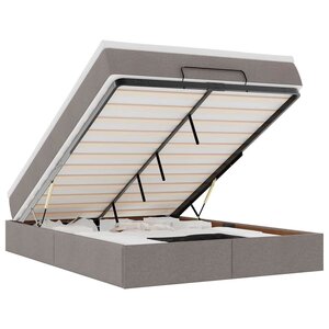 VidaXL Cadre de lit ottoman avec matelas taupe 140x190 cm tissu