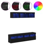 vidaXL Unités murales TV avec LED 5 Pièces Chêne noir 80 x 30 x 40 cm