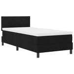 vidaXL Lit avec sommier à ressorts et matelas & LED noir 90x200 cm tissu