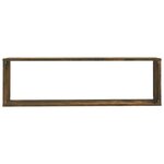 vidaXL Étagères murales cubiques 4 Pièces Chêne fumé 100x15x30 cm