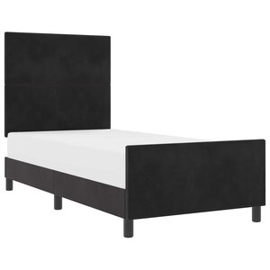vidaXL Lit à ressorts avec tête de lit Noir 100 x 200 cm Velours