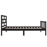 vidaXL Cadre de lit Noir Bois de pin massif 75x190 cm Petit simple