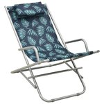 vidaXL Chaises à bascule 2 Pièces Acier Motif de feuilles