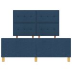 vidaXL Cadre de lit avec tête de lit Bleu 140 x 190 cm tissu