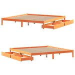 vidaXL Cadre de lit sans matelas cire marron 200x200cm bois pin massif