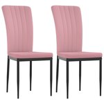 vidaXL Chaises à manger lot de 2 Rose Velours