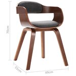 Vidaxl chaise de salle à manger gris foncé bois courbé et tissu