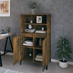 vidaXL Buffet haut Chêne fumé 60x36x110 cm Bois d'ingénierie