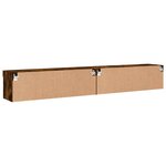 vidaXL Meubles TV avec lumières LED 2 Pièces chêne fumé 100x30x30 cm