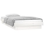 vidaXL Cadre de lit à LED sans matelas blanc 100x200 cm bois massif