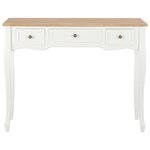vidaXL Table de console et coiffeuse avec 3 tiroirs Blanc