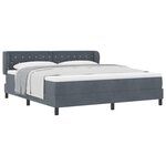 vidaXL Lit à ressorts avec matelas Gris foncé 180 x 200 cm Velours