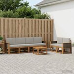 vidaXL Ensemble de canapés d'extérieur 6 Pièces Naturel et gris clair