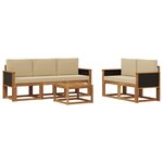 vidaXL Ensemble de canapés d'extérieur avec coussin 6 Pièces Naturel