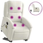 vidaXL Fauteuil inclinable de massage électrique crème velours