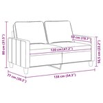 vidaXL Canapé à 2 places Noir 120 cm Tissu