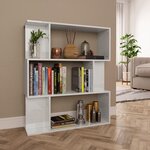 vidaXL Bibliothèque/Séparateur de pièce Blanc brillant 80x24x96 cm