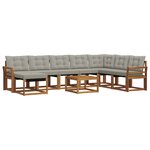 vidaXL Ensemble de canapés d'extérieur 9 pc Naturel et gris clair