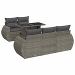 vidaXL Salon de jardin 6 Pièces avec coussins gris résine tressée