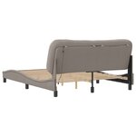 vidaXL Cadre de lit avec LED sans matelas Hvar taupe 160x200 cm tissu