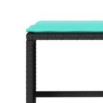 vidaXL Salon de jardin 4 Pièces avec coussins noir résine tressée