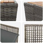 vidaXL Ensemble bistro de jardin 3 Pièces Gris Poly rotin