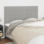 vidaXL Têtes de lit 4 Pièces Gris clair 90x5x78/88 cm Tissu