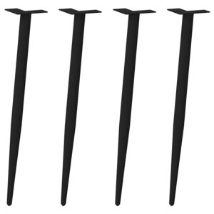 vidaXL Pieds de table console coniques 4 pièces Noir 72-73 cm Acier