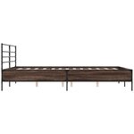 vidaXL Cadre de lit chêne marron 120x190 cm bois d'ingénierie et métal