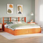vidaXL Cadre de lit sans matelas cire marron 200x200cm bois pin massif